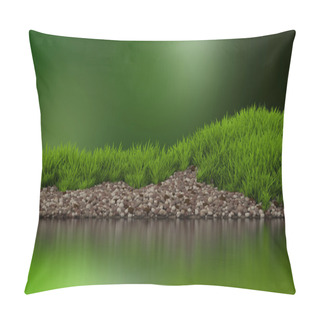 Personality  Green Grass With Stones Pillow Covers