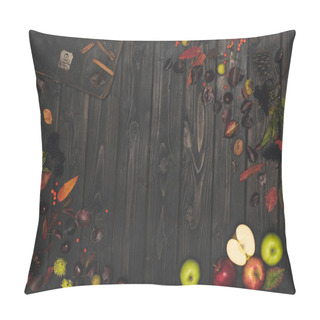 Personality  Autumn Leaves And Ripe Apples Pillow Covers