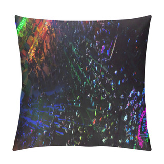 Personality  AERIAL, Haad Rin Beach At Night On Full Moon Party In Koh Phangan Island, Thailand  Pillow Covers