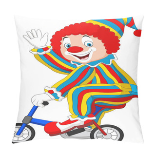 Personality  Cartoon Clown Riding Bicycle Pillow Covers