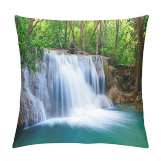 Personality  Deep Forest Waterfall In Kanchanaburi, Thailand Pillow Covers
