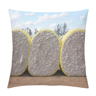 Personality  Cotton Bales On A Cotton Farm Near Warren, In New South Wales, Australia Pillow Covers