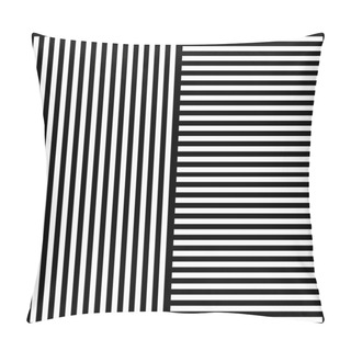 Personality  Stylish Background Of Black And White Stripes In Different Direction Pillow Covers