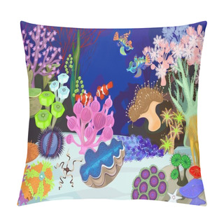 Personality  Coral Reef With Soft And Hard Corals Pillow Covers