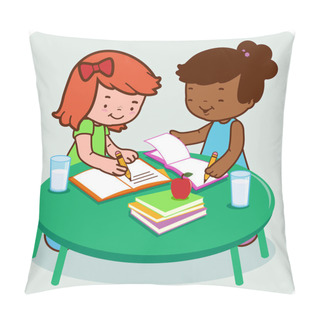 Personality  Students Doing Homework Pillow Covers