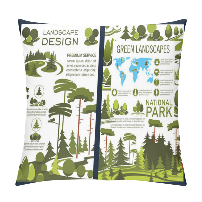 Personality  Landscape design company, vector brochure pillow covers