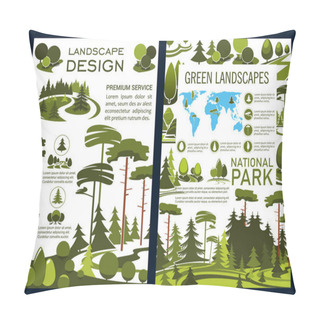 Personality  Landscape Design Company, Vector Brochure Pillow Covers