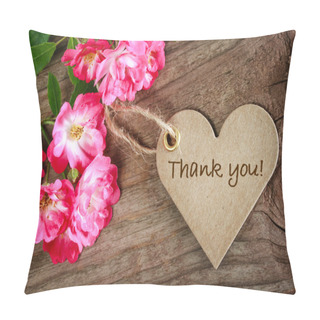 Personality Heart Shaped Thank You Card  Pillow Covers