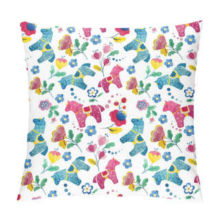 Personality  Funny Horse Wallpaper Pattern Flower Bird Pillow Covers