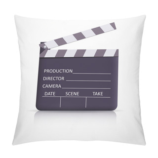 Personality  Clapper Board On White Background Pillow Covers