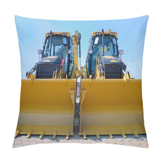 Personality  Two New Bulldozers On A Showcase Pillow Covers