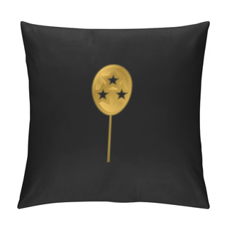 Personality  Balloon Gold Plated Metalic Icon Or Logo Vector Pillow Covers