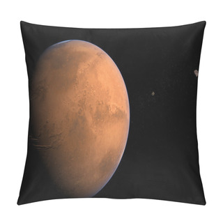 Personality  Mars With Moons - Phobos And Deimos Pillow Covers