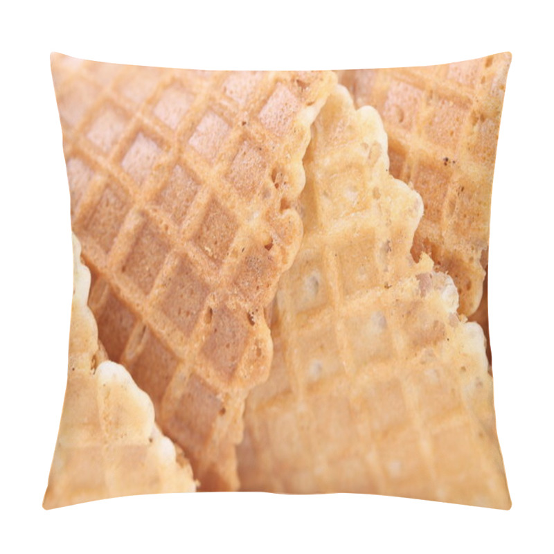 Personality  Wafer cup for ice-cream. Close up. pillow covers