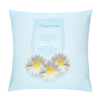 Personality  Invitation Card On The Blue Background With Camomile Pillow Covers