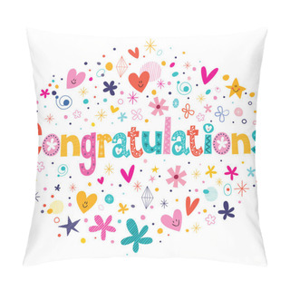 Personality  Congratulations Typography Lettering Text Card Pillow Covers