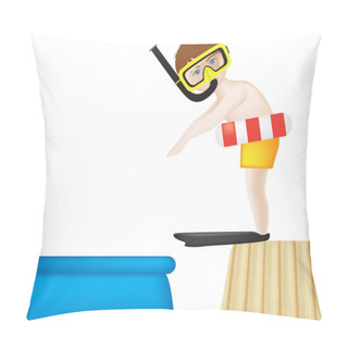 Personality  Diving Into Paddling Pool Pillow Covers