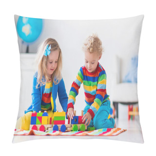 Personality  Kids Playing With Wooden Toy Train Pillow Covers