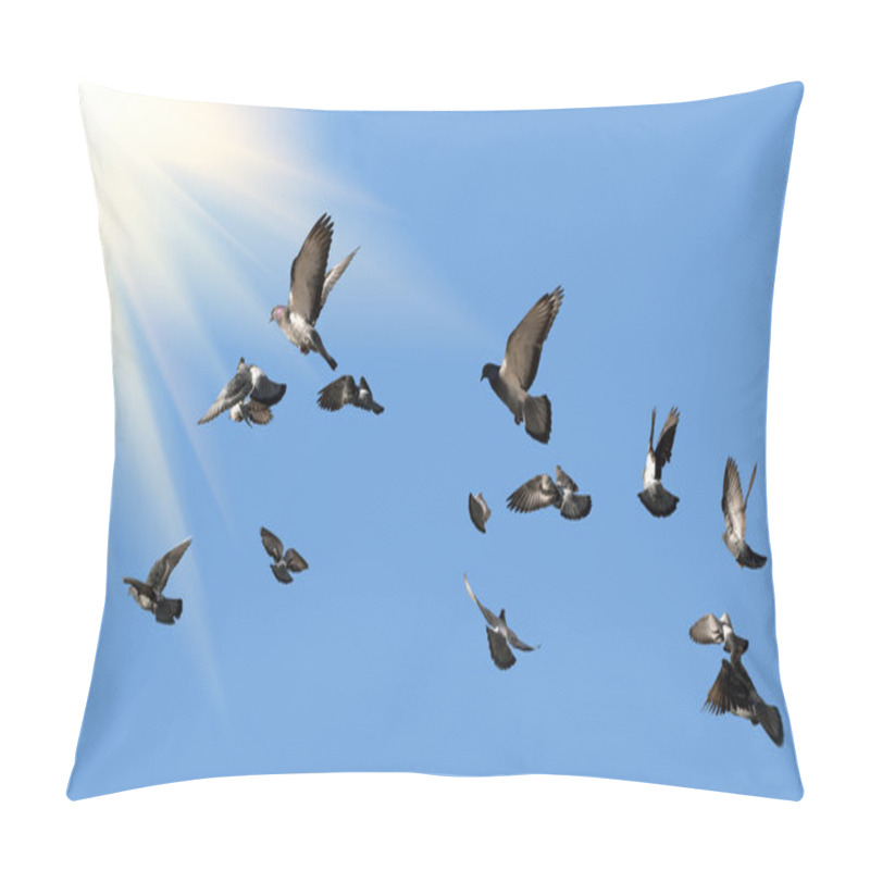 Personality  Pigeons Flying To The Sun Pillow Covers
