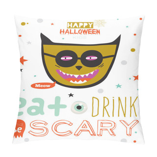 Personality  Bright Trick Or Treat Card Pillow Covers