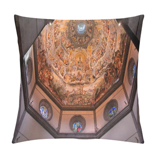 Personality  Vasari Fresco Dome Duomo Cathedral Basilica Dome Florence Italy Pillow Covers