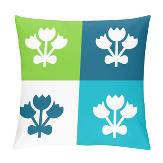 Personality  Bouquet Flat Four Color Minimal Icon Set Pillow Covers
