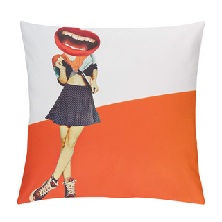 Personality  Contemporary Art Collage. Concept Discounts And Sales Of Cosmeti Pillow Covers