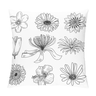 Personality  Flowers Icons Set, Vector Illustration.  Pillow Covers