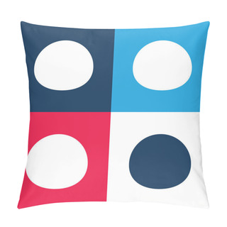 Personality  Black Oval Blue And Red Four Color Minimal Icon Set Pillow Covers