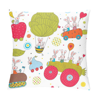 Personality  Funny Bunnies Traveling Pillow Covers