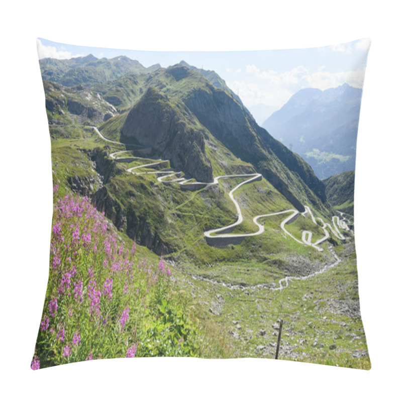 Personality  Tremola Old Road Which Leads To St. Gotthard Pass  Pillow Covers