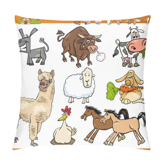 Personality  Farm Animals Set Cartoon Illustration Pillow Covers
