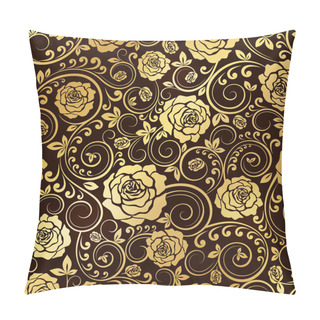 Personality  Golden Ornament Of Roses Pillow Covers