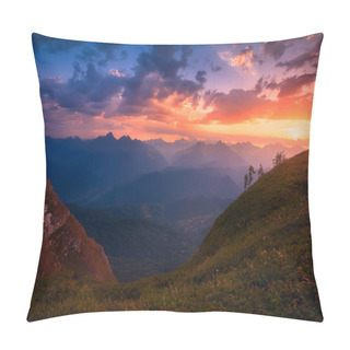 Personality  Rays Of Light Pass Through The Clouds, Beautiful Mountain Landscape, Georgia, Caucasus Pillow Covers