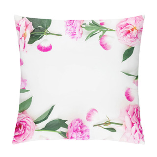 Personality  Frame Made Of Pink Peony Flowers Pillow Covers