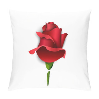 Personality  Paper Burgundy Rose On A White Background. Greeting Card Pillow Covers