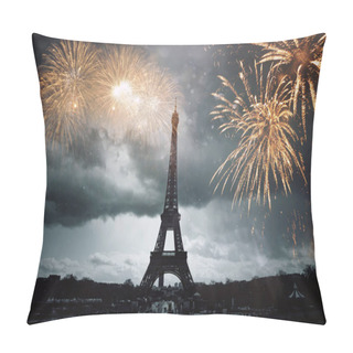 Personality  Colorful Fireworks In Paris, Eiffel Tower. Pillow Covers
