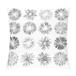 Personality  Set Comic Radial Speed Lines. Graphic Explosion Book Design Element. Vector Illustration. Pillow Covers
