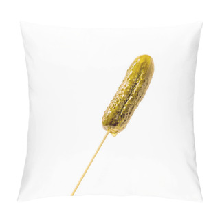 Personality  Isolated Whole Pickle With Marinade Droplets On A Stick Pillow Covers