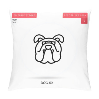 Personality  Dog-50 Flat Vector Icon. Vector Isolated Concept Metaphor Illustrations. Pillow Covers