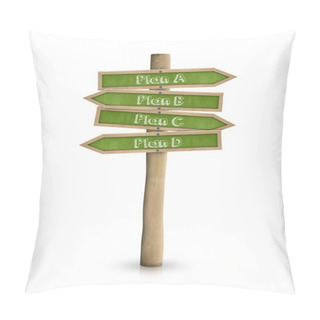 Personality  Plan A, B, C, D Blackboard Road Sign Pillow Covers