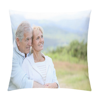 Personality  Senior Couple Looking Towards Future Pillow Covers