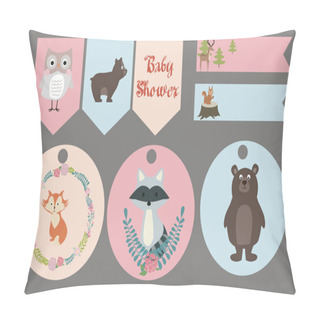 Personality  Collection Of Stickers With Woodland Animals Pillow Covers