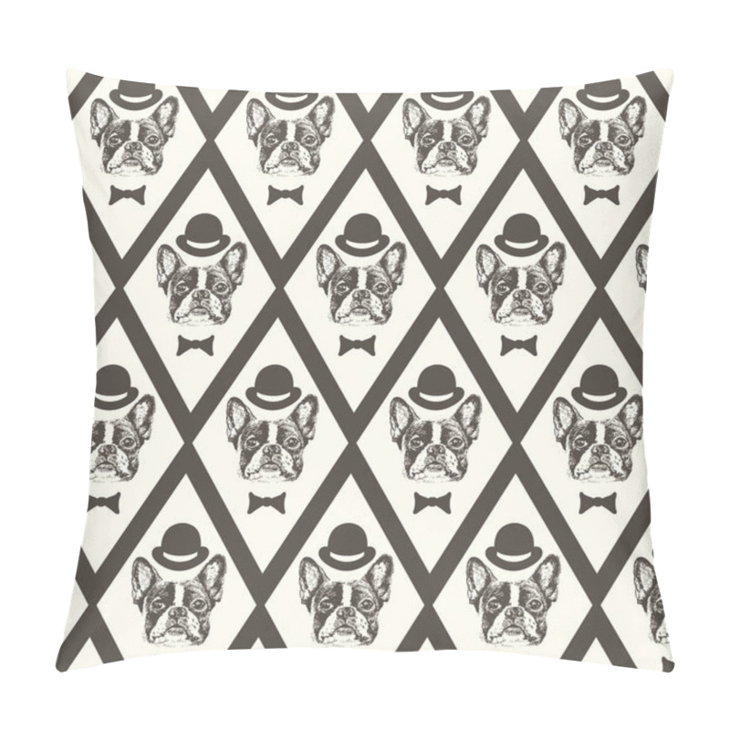 Personality  French bulldog seamless pattern pillow covers