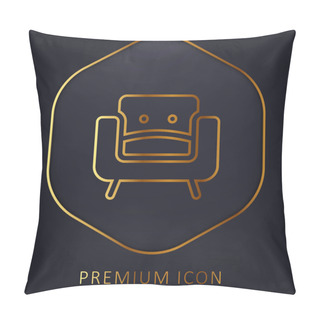 Personality  Armchair Golden Line Premium Logo Or Icon Pillow Covers