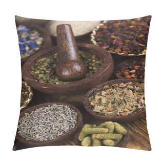 Personality  Assorted Natural Medical Herbs Pillow Covers