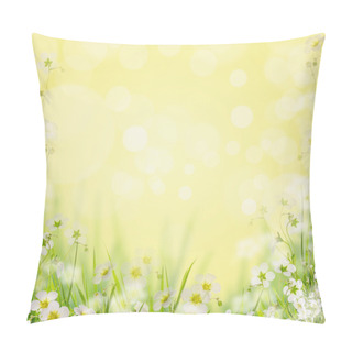 Personality  Grass With White Flowers Pillow Covers
