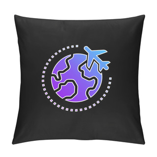 Personality  Airplane Blue Gradient Vector Icon Pillow Covers