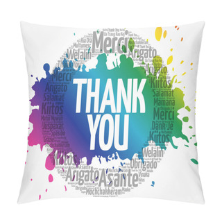 Personality  Thank You Word Cloud In Different Languages Pillow Covers