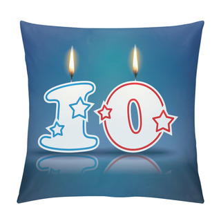 Personality  Birthday Candle Number 10 Pillow Covers